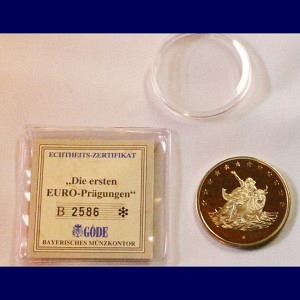 Die ersten Europrägungen, 10 Euro, 40mm