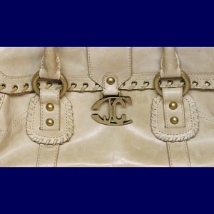 Original Just Cavalli Damen Handtasche aus Leder beige